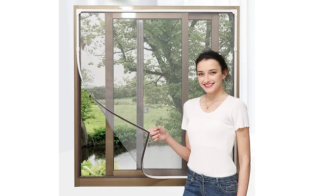 NeatiEase Adjustable DIY Magnetic Window Screen Max 72” x 48” Fits Any Size Smaller White Frame Fibe