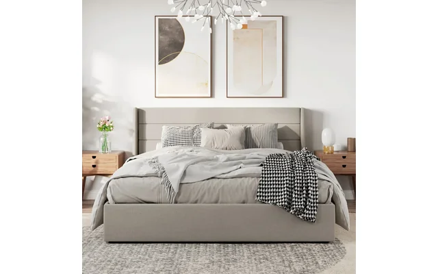 Braya Hydraulic Lift Up Storage Upholstered King Platform Bed (Queen and Full available)