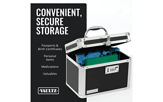 Vaultz Combo Lock Storage Box, Black, Medium Density Fiberboard, VZ00102-2